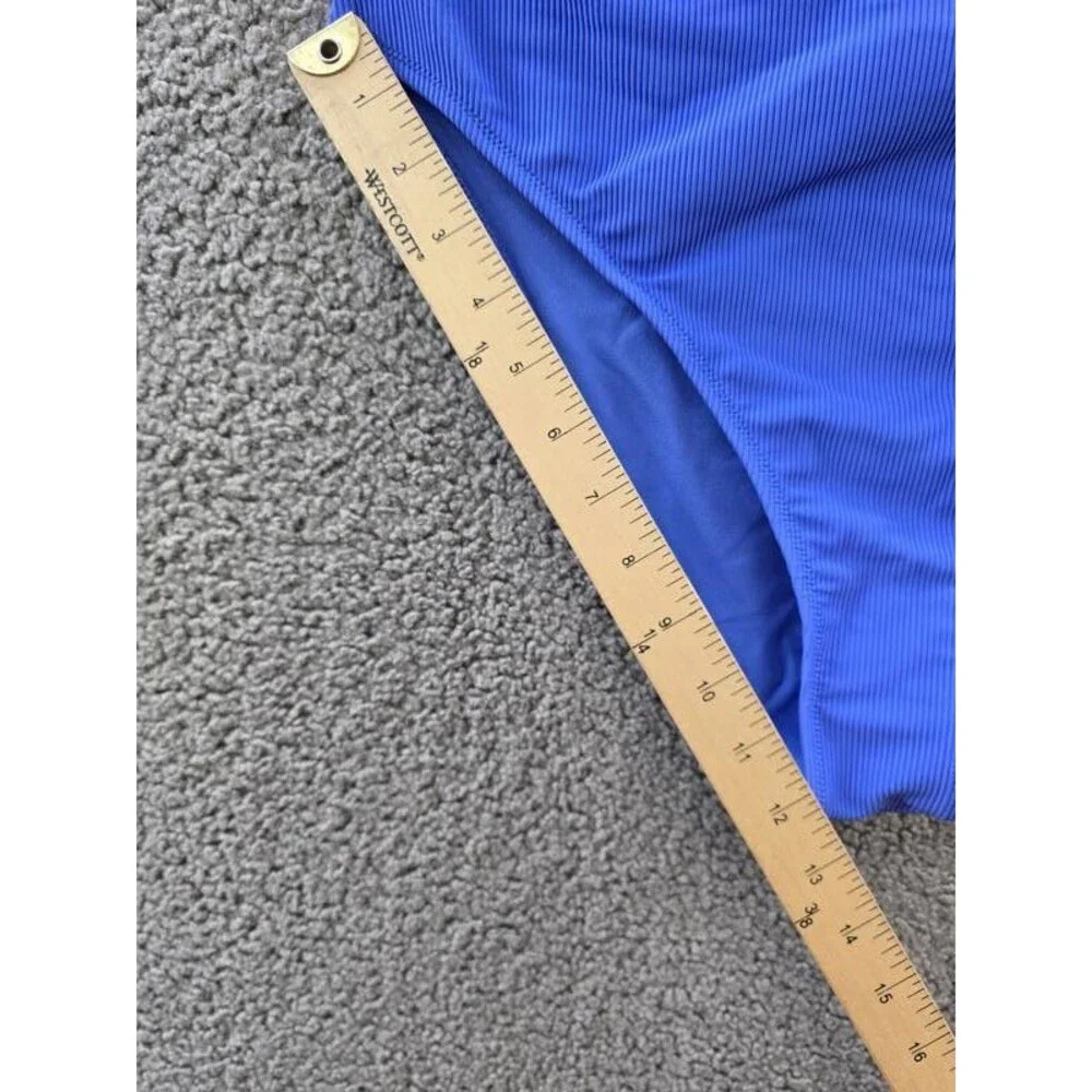 Raisins Indo High Waist Cheeky Bikini Brief Bottoms Juniors' XL Blue Pull On
